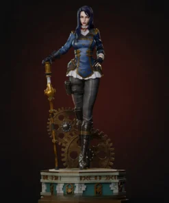 Figurine fan art inspirée de Caitlyn de League of Legends – création non officielle