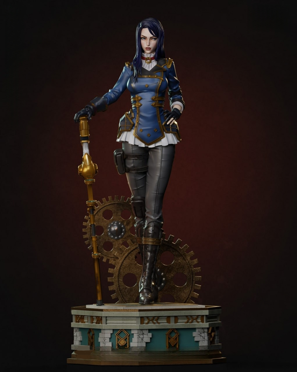 Figurine fan art inspirée de Caitlyn de League of Legends – création non officielle