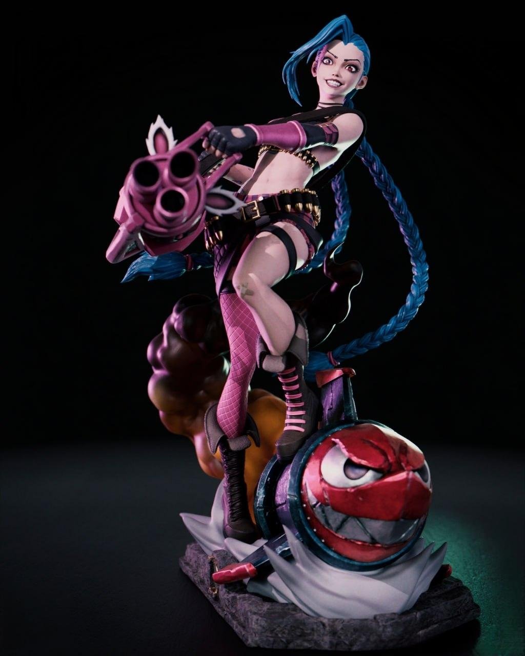 Figurine fan art – Statue de collection inspirée de Jinx